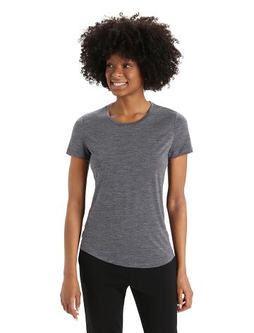 Midnight Heather Women's Icebreaker Merino Sphere II Short Sleeve T Shirts | USA 1568ILHS